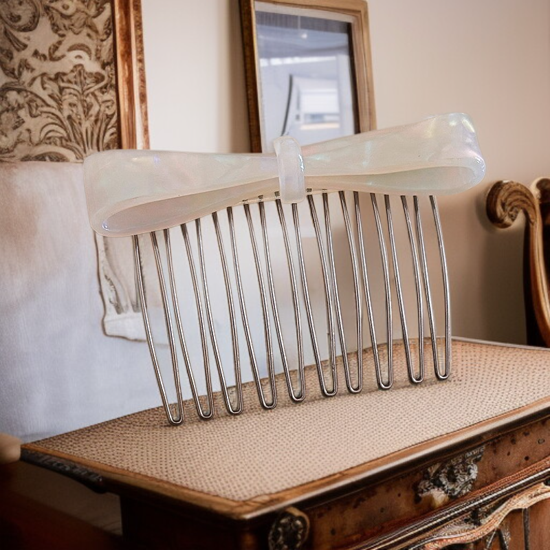 Wsuwka do włosów z wysokim czubkiem, antypoślizgowa, puszysta, z boczną kokardą