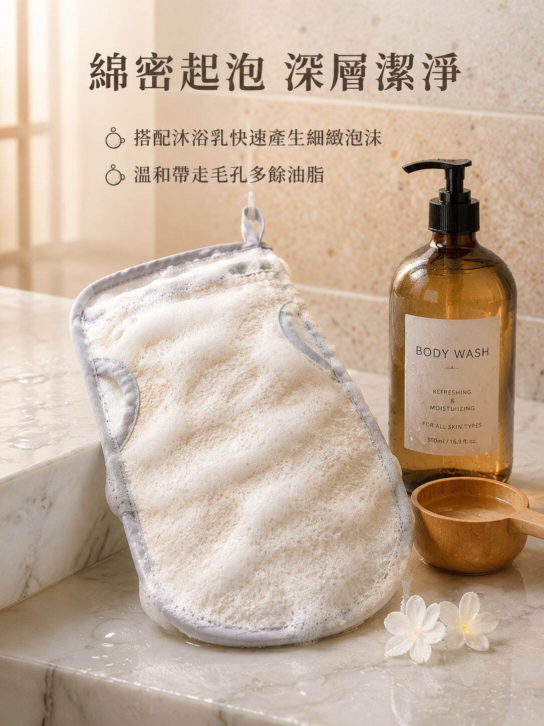 強力去角質沐浴毛巾