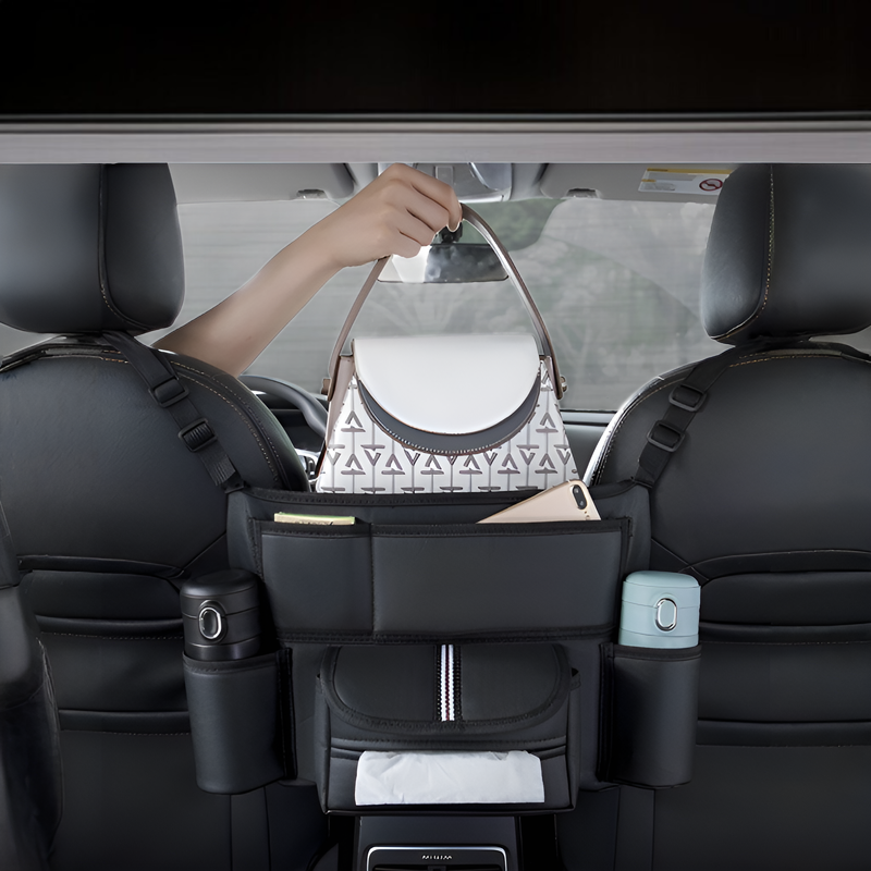 多機能車用シート間収納バッグ・車載アームレストティッシュボックス・車内ドリンクホルダー