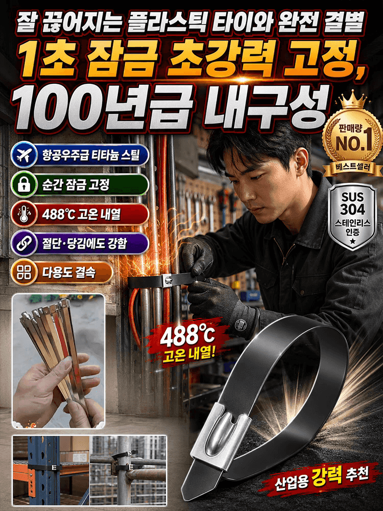 488도 내열 스테인리스 케이블타이