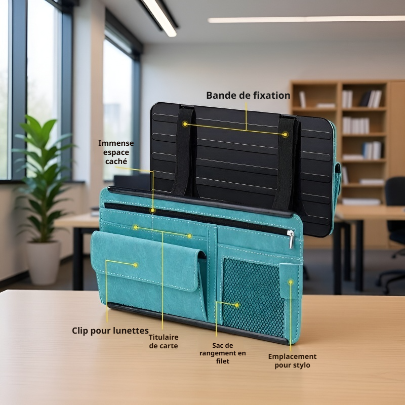 Porte-lunettes de voiture multifonction, support universel pour cartes et documents