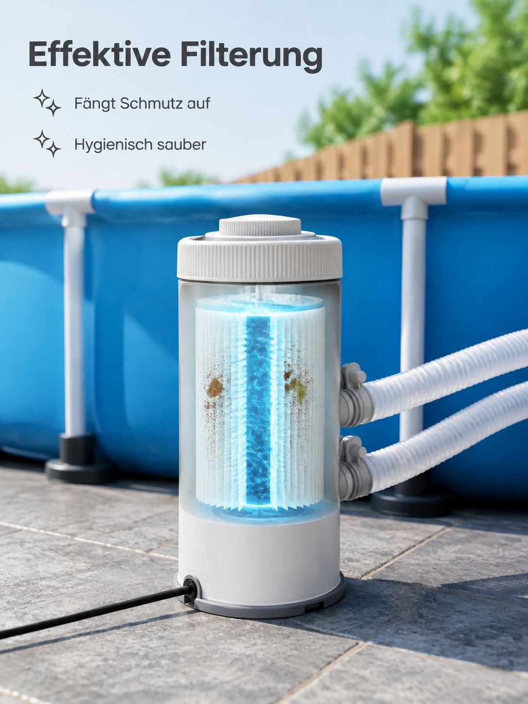 INTEX Original Umwälz-Filterpumpe für große Familienpools mit Rahmen