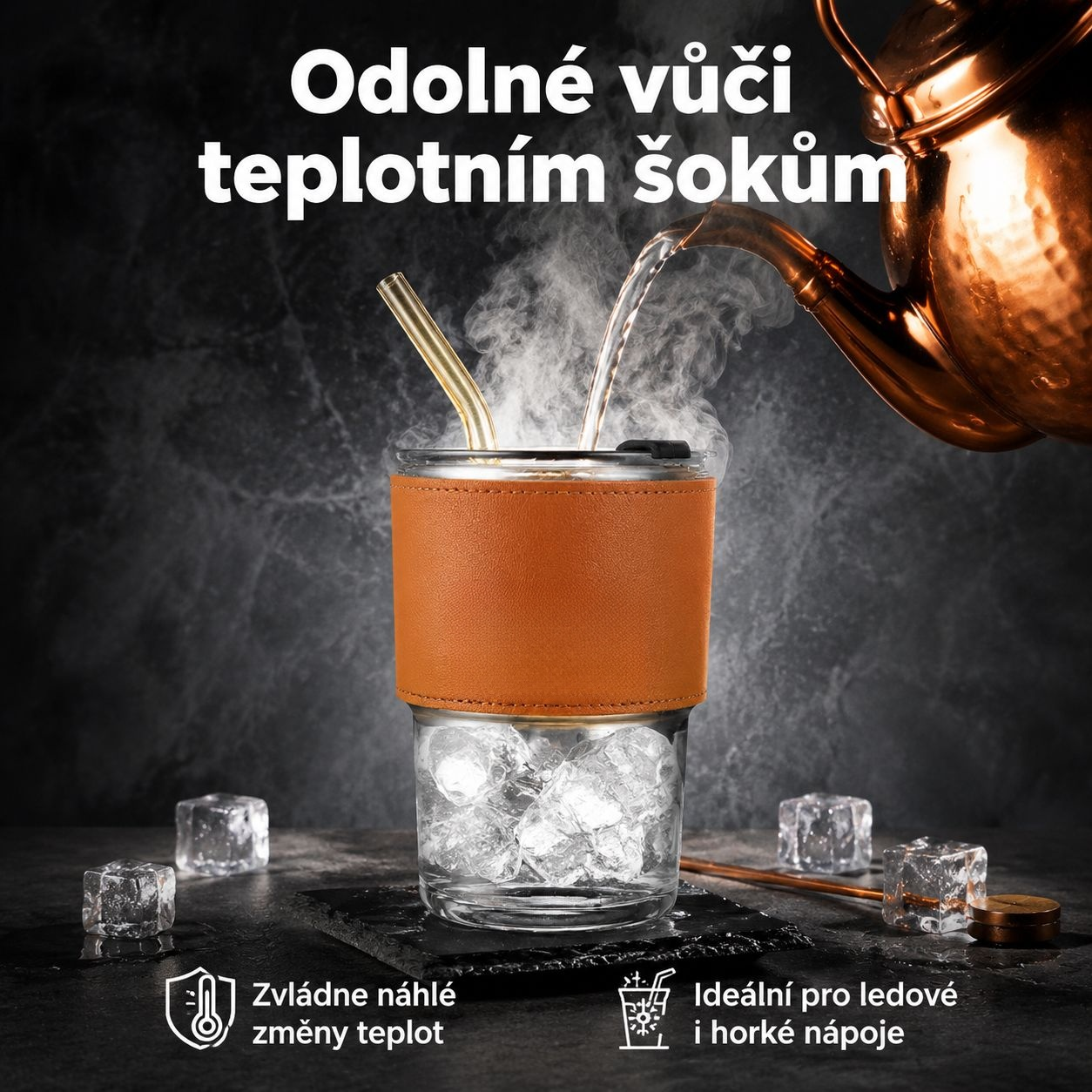 Skleněný pohár se slámkou, bambusové víčko, kreativní domácí pohár na vodu, doporučeno jako dárek