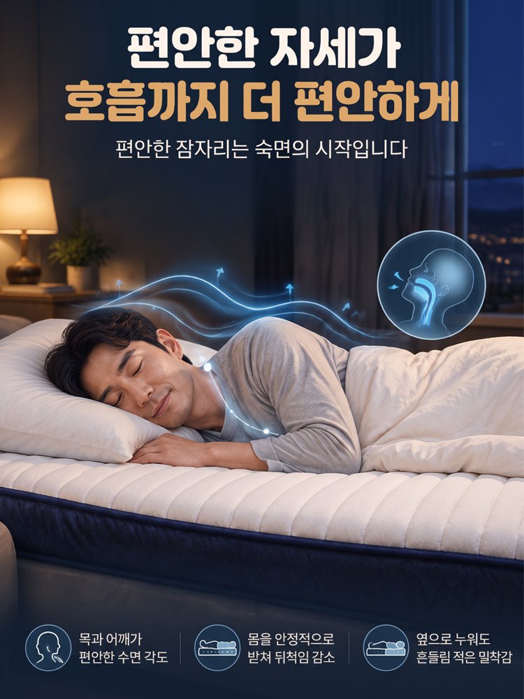 100% 천연 라텍스로 제작되어 인체에 무해하며, 7존 설계로 척추를 편안하게 지지해 드립니다!