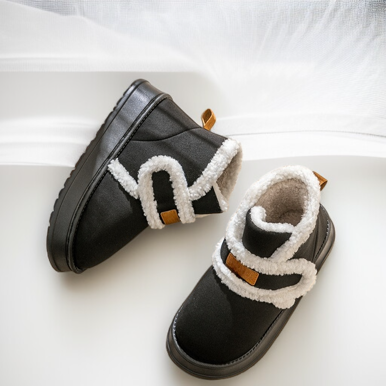 플리스 안감이 있는 스노우 부츠, 매우 두껍고 미끄러지지 않으며 따뜻함