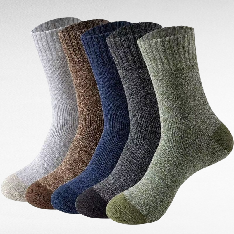 5足セット メンズ冬用タオルソックス 毛玉付き暖かい靴下