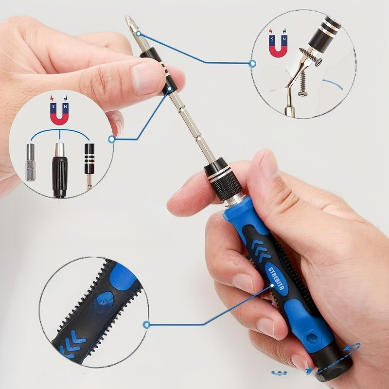 Electronic Repair Toolkit with 120 Precision Magnetic Bits for Mobile Devices and Gaming Consoles