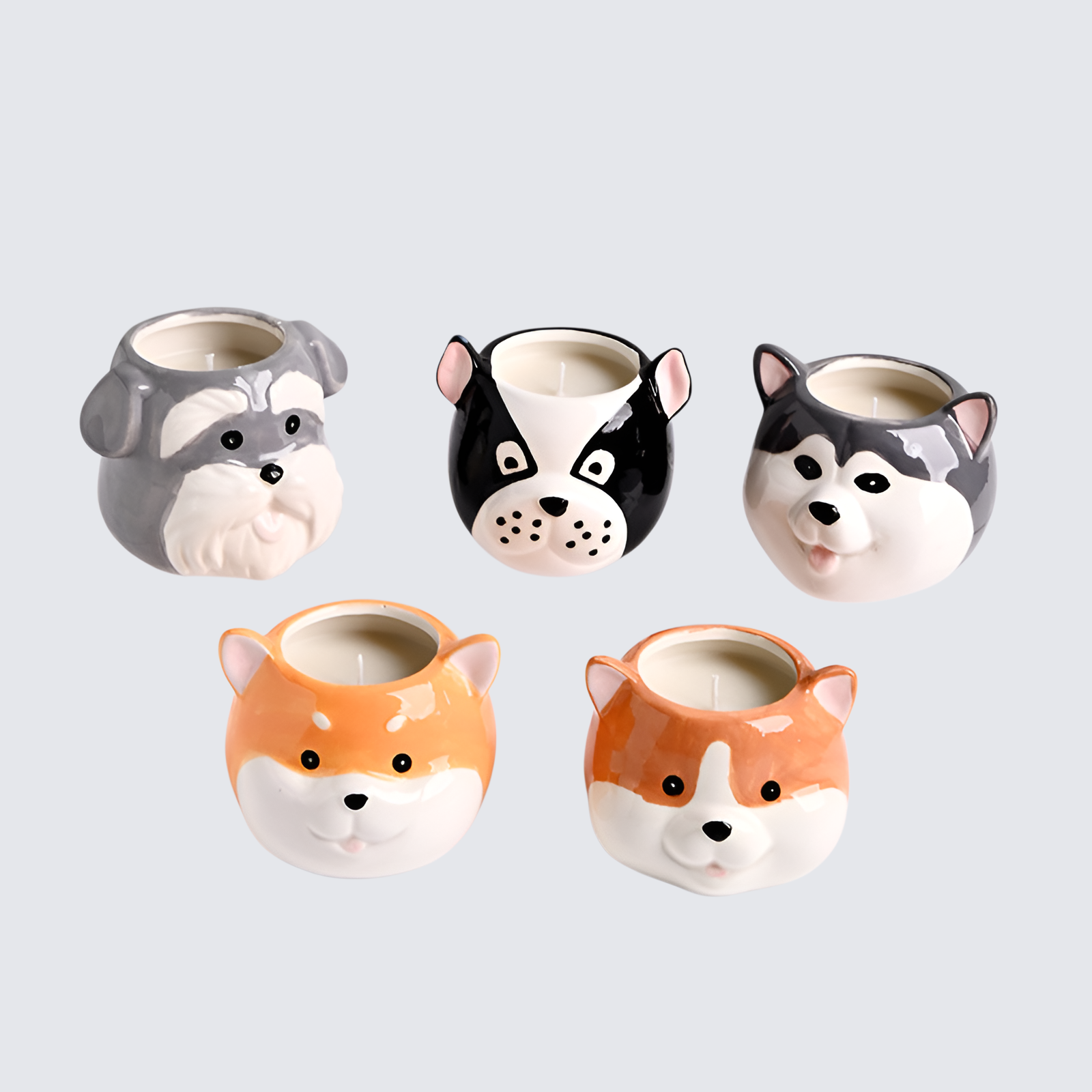 可愛い陶器の小動物キャニスター