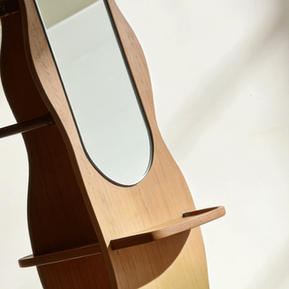 多機能鏡付き収納ラックの全体イメージ