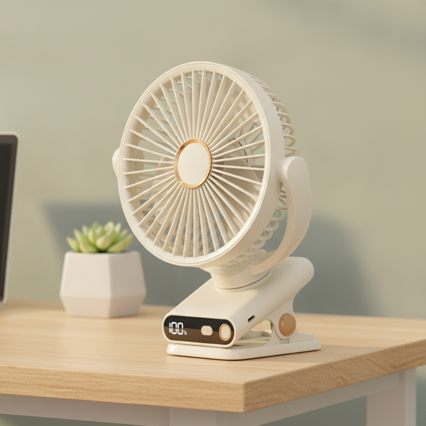Ventilateur de bureau à pince, oscillant automatique