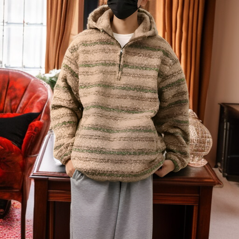 コートとニットの重ね着コーディネート例