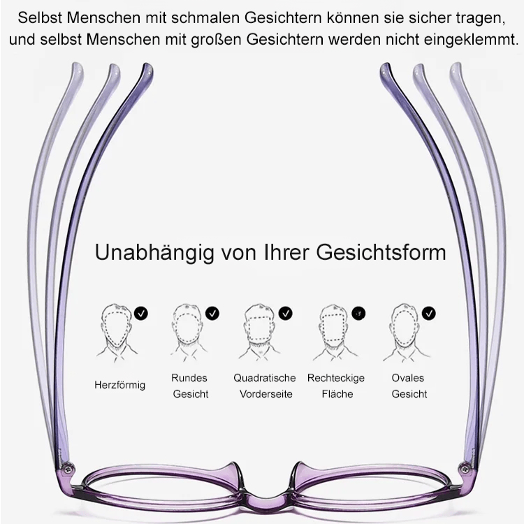 Ultraleichte, integrierte Lesebrille mit Blaulichtschutz