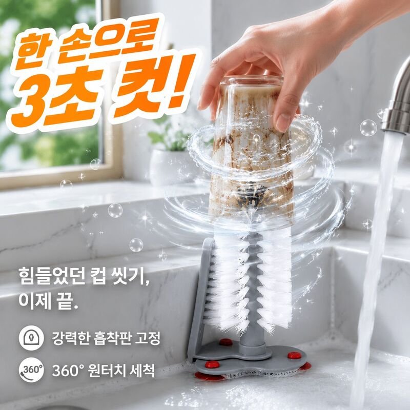 다기능 회전 브러쉬 컵세척기 카페 전용 유리 잔 세척솔 업소용 식기세척기