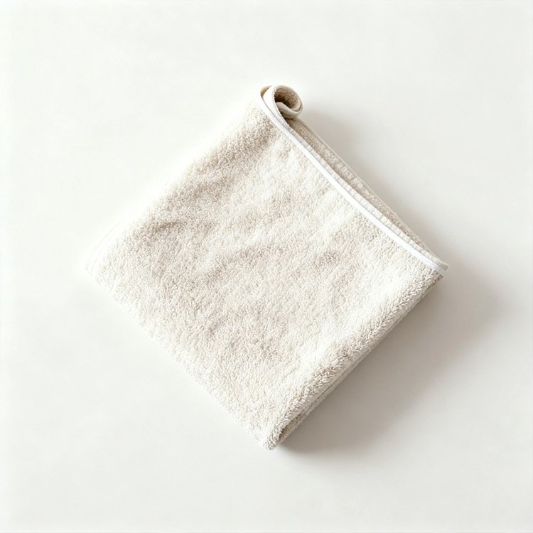 크리미한 흰색의 부드러운 목욕 타월