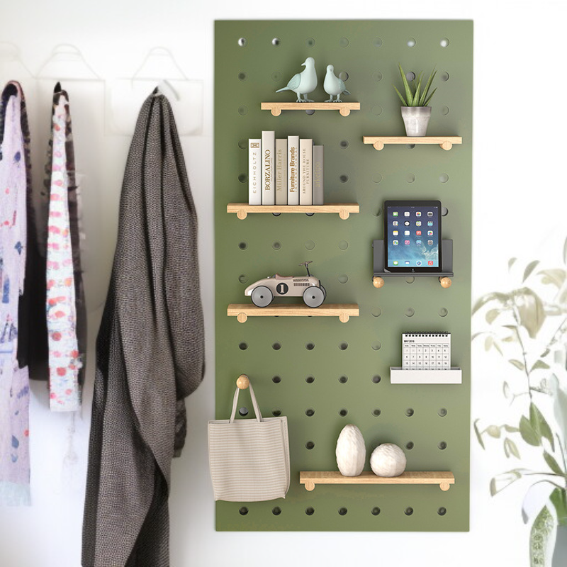 Solid Wood Entryway Wall-mounted Storage Display Rack