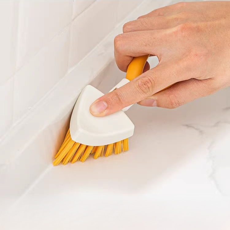 Kitchen Mesh Basket Crevice Cleaning Brush Triangle Foldable Bathroom Cleaning Brush