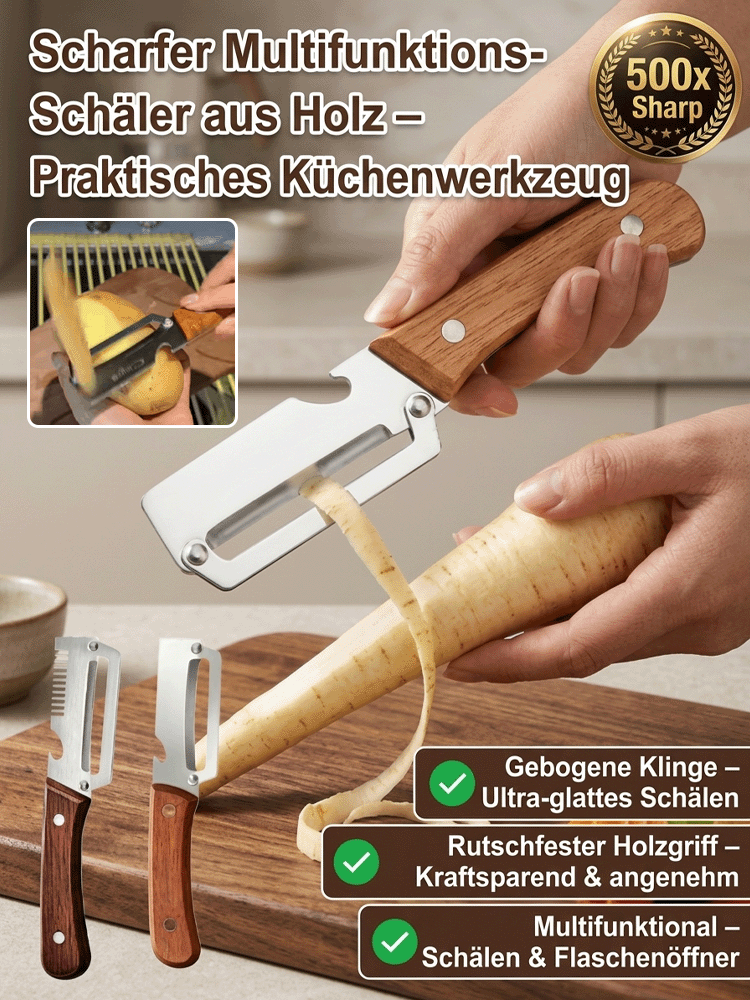 Neuer multifunktionaler Sparschäler mit Holzgriff Capybara