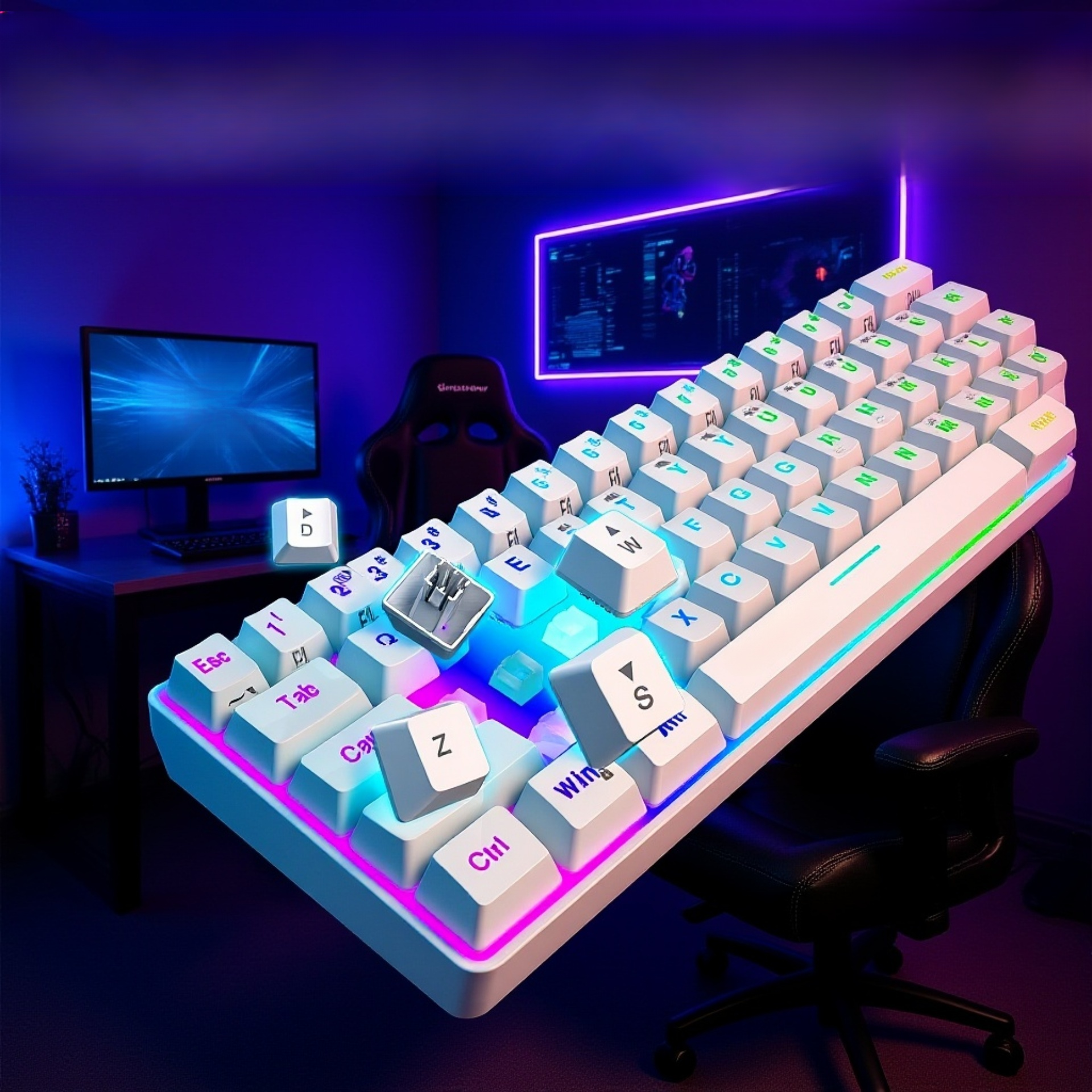 USB接続のポータブル有線キーボード