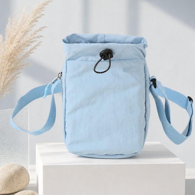 Portable Drawstring Phone Bag, Lightweight Leisure Crossbody Bag, Special for Hiking and Trekking
