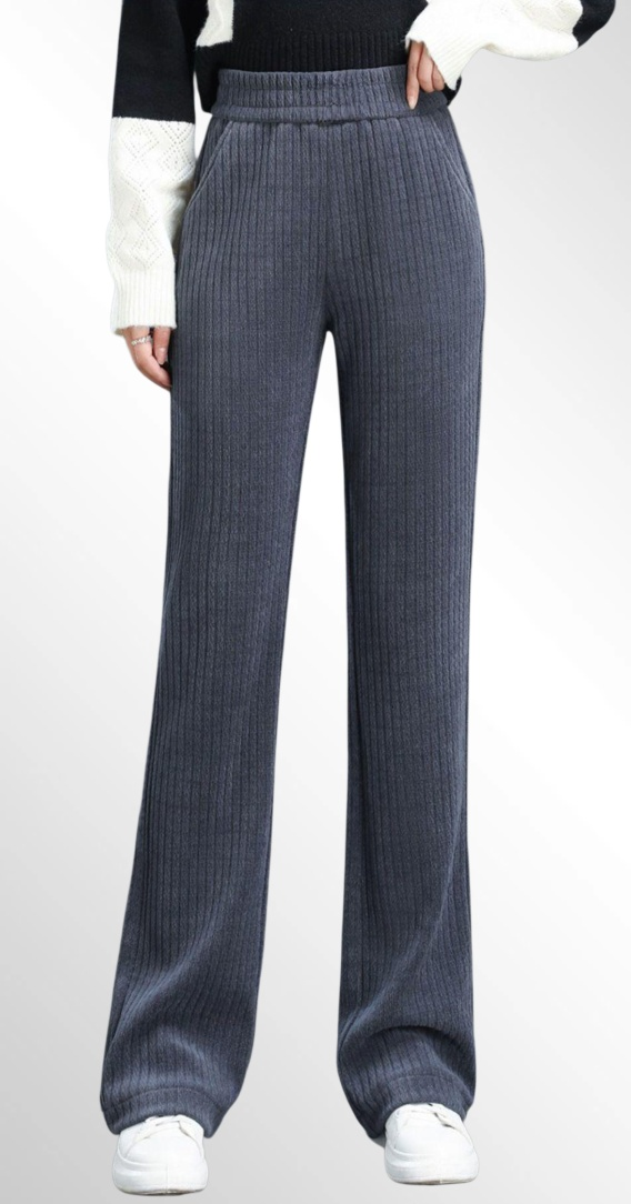 하이웨이스트 디자인 여성 팬츠 착용 샷