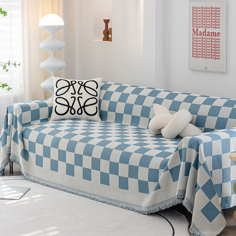 Black and White Checkered Sofa Cushion
