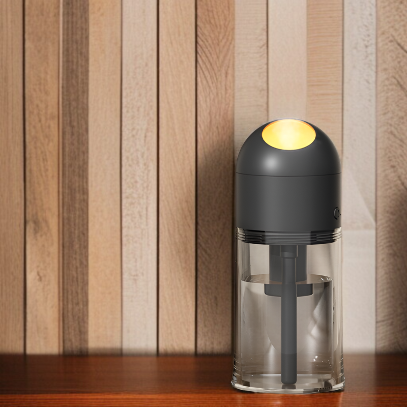 アロマ加湿器 夜間ライト付き 家庭用充電式 小型デスク加湿器