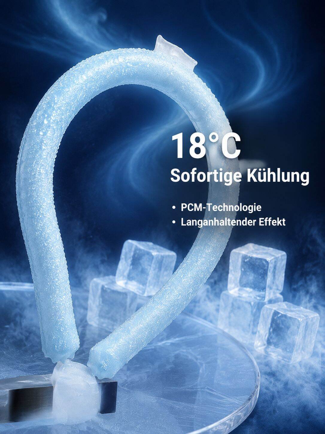PCM Kühlhalsring für Outdoor-Sport, wiederverwendbar, schnelle Abkühlung