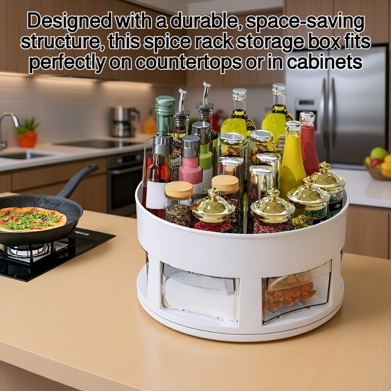 Multifunctional storage box for spice rack