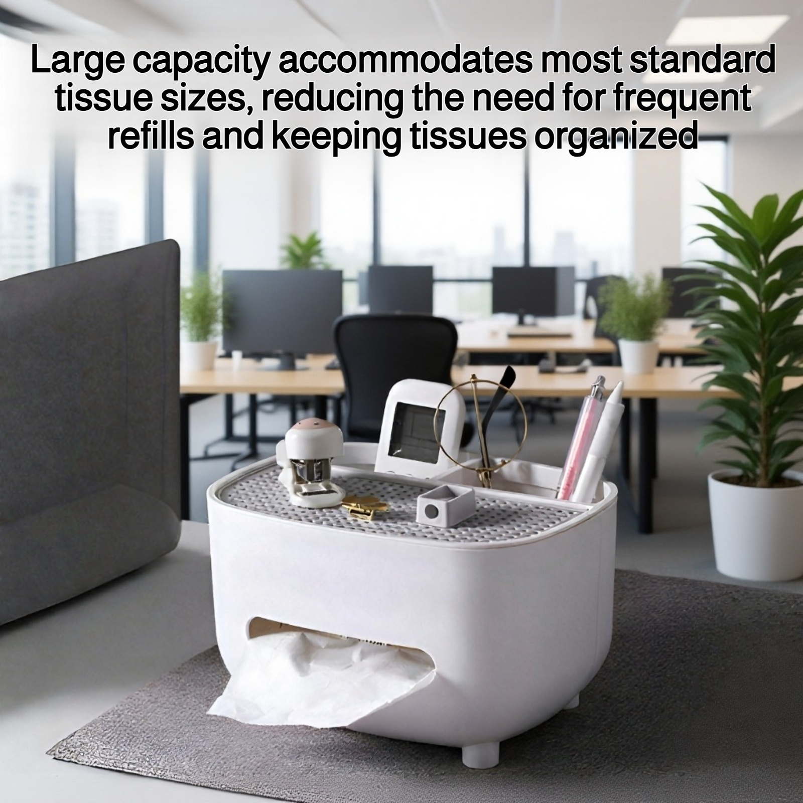 Modern household living room desktop tissue box in white