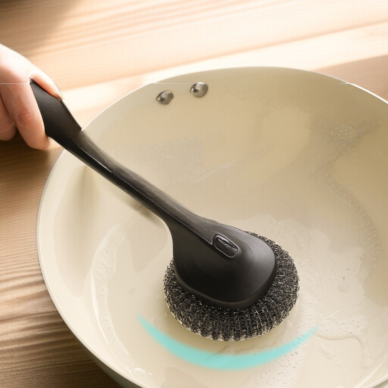 가정용 스텐 식기세척솔 손잡이 교체 가능 실밥이 빠지지 않는 하트 주방솔 청소볼 설거지볼
