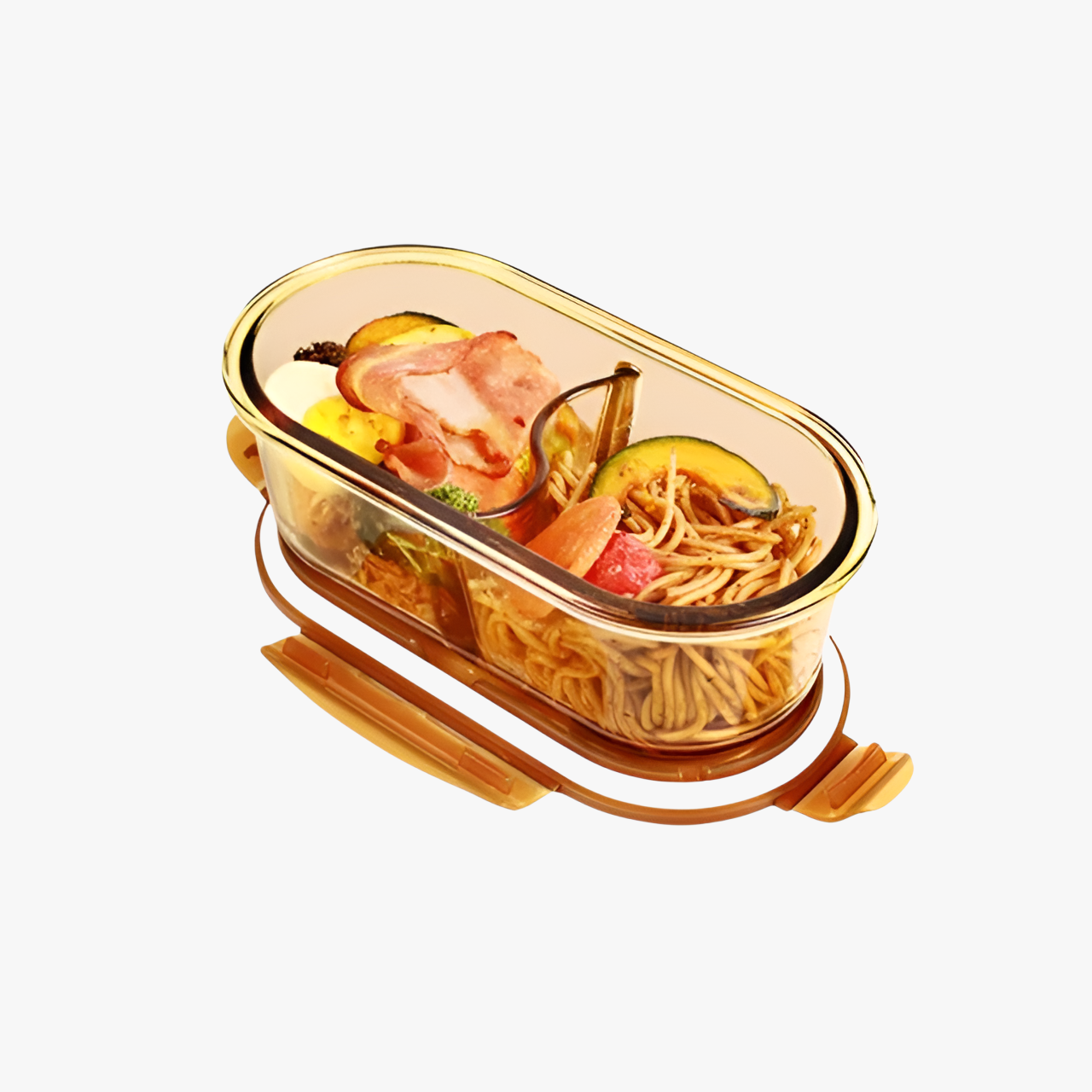 X23033101FA-[Must-have für den Fettabbau] Bernsteinfarbene, hochhitzebeständige Lunchbox mit hohem B