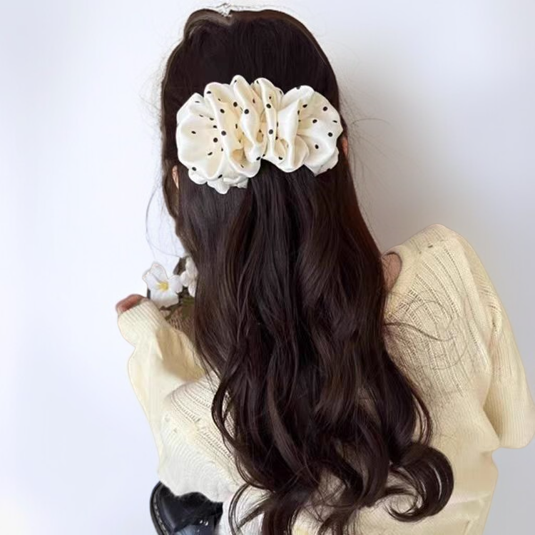 Women's polka dot floral hair clip