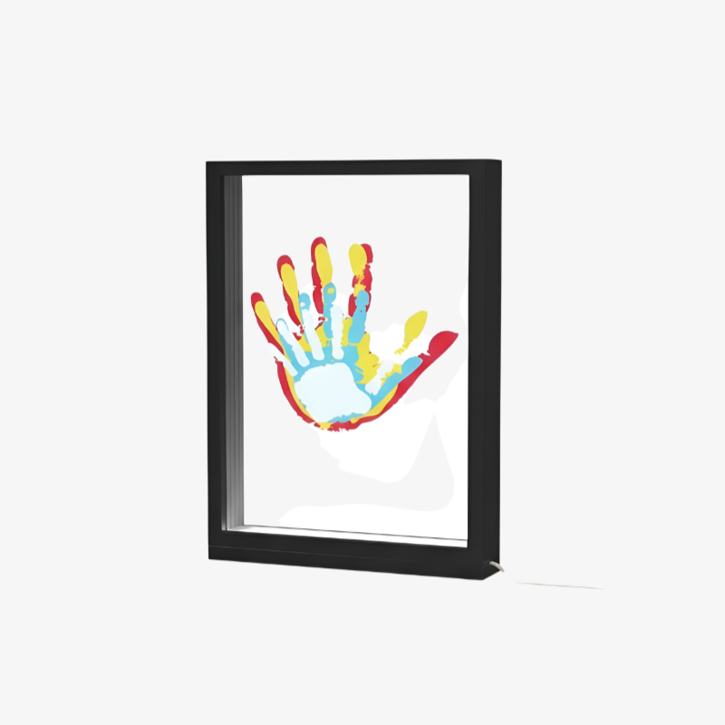 Transparentes Familien-Handabdruck-Fotorahmen-Set, DIY-Kunstdruck-Souvenir, DIY-Fotorahmen mit Handa