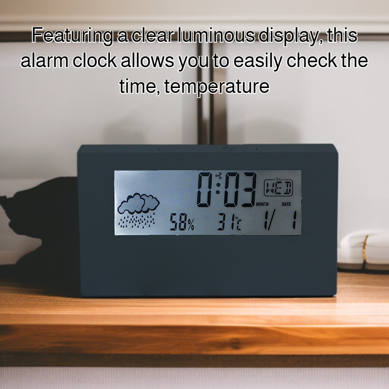 Temperature and humidity timer luminous small alarm clock