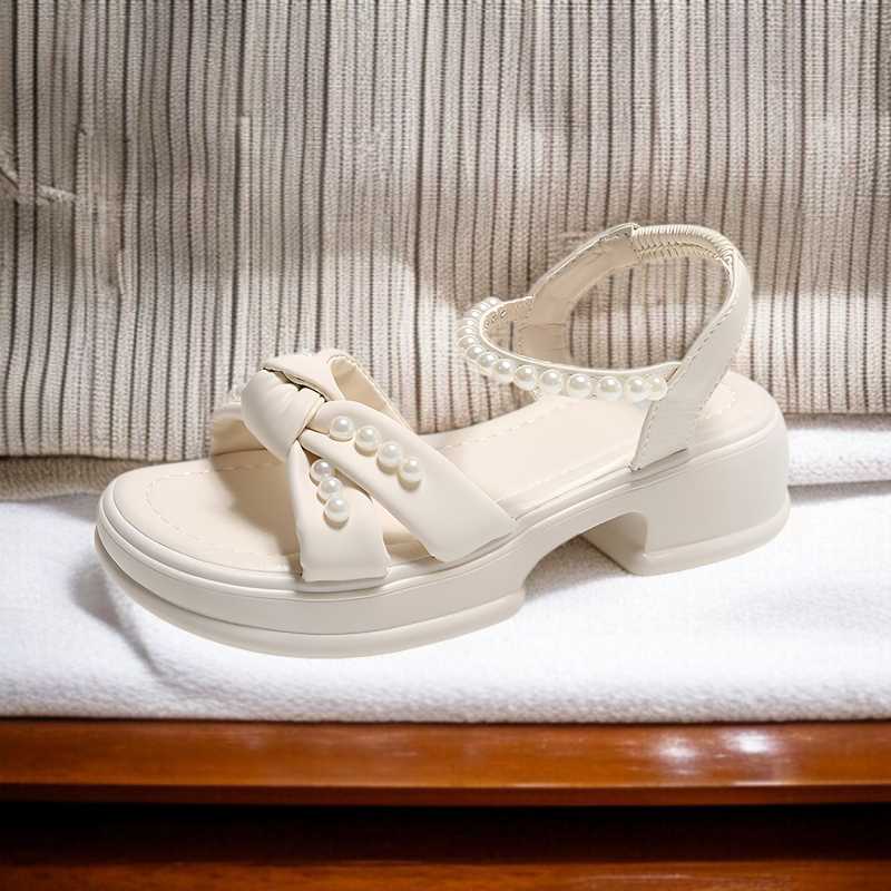 2025年夏の新作サンダル、妖精風厚底サンダル、レディースファッションパールレディースシューズ、小さめの香り風厚底サンダル、レディースサンダル