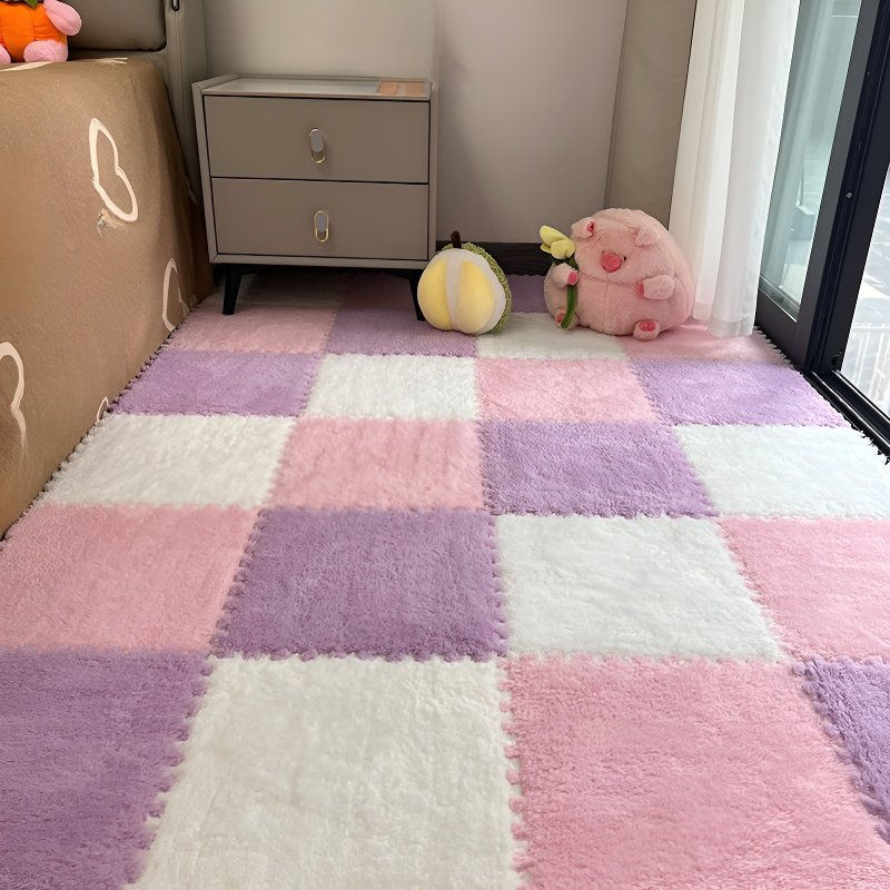 拼接毛絨泡沫可清洗地毯墊