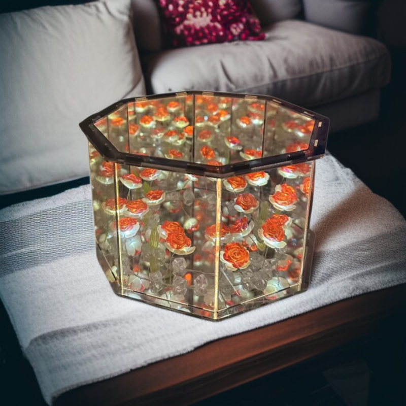 팔각형 꽃바다 수제 소형 무드등