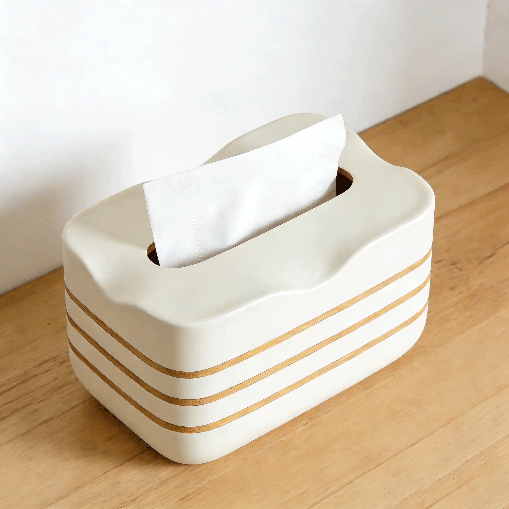 Paquete de 5 cajas organizadoras de servilletas apiladas