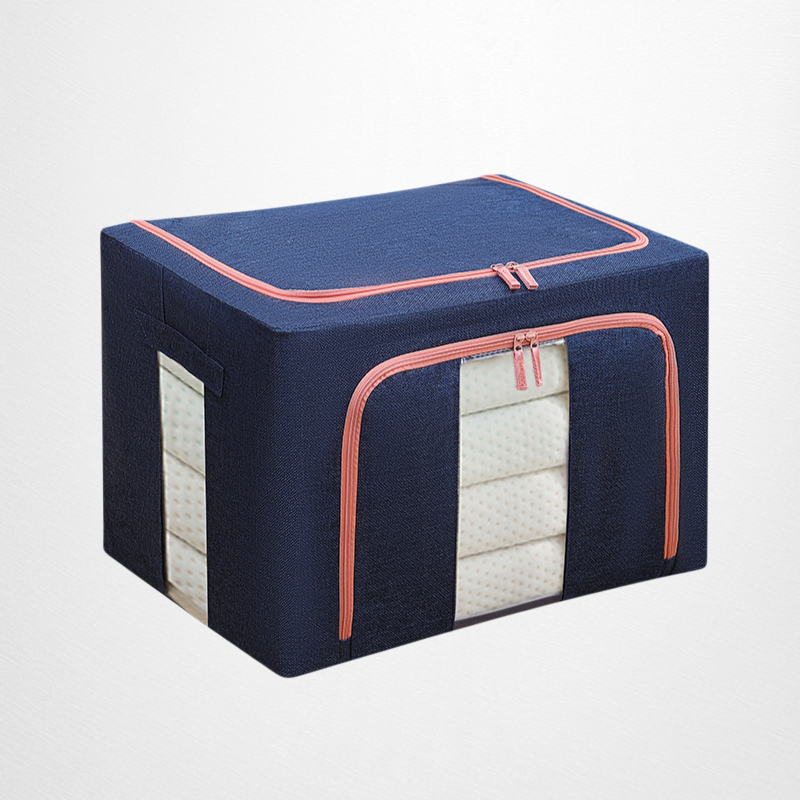 صندوق تخزين الملابس من القماش والقطن والصلب