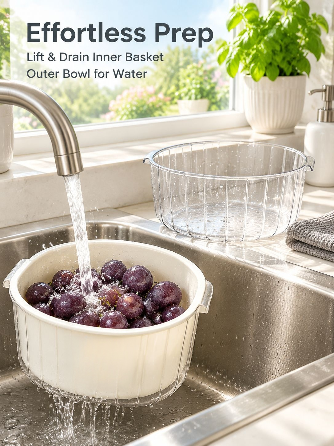 Basket used for washing vegetables in the sink