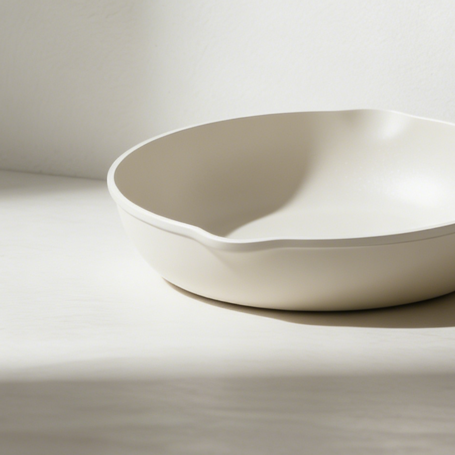 こびりつき防止加工のフライパンで調理する様子