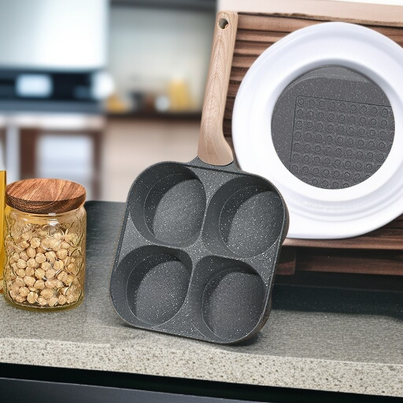 مقلاة إفطار غير لاصقة لتحضير البرغر والبيض، أداة منزلية متعددة الوظائف