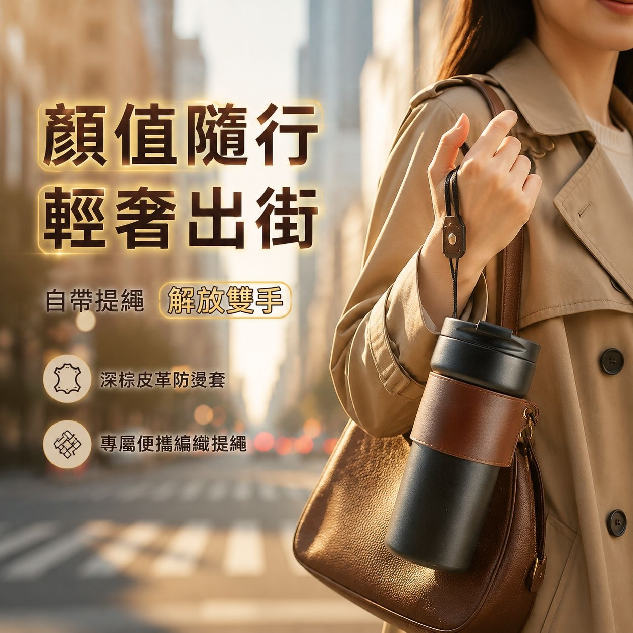 時尚便攜保溫杯，適合男士女士，冷熱皆宜