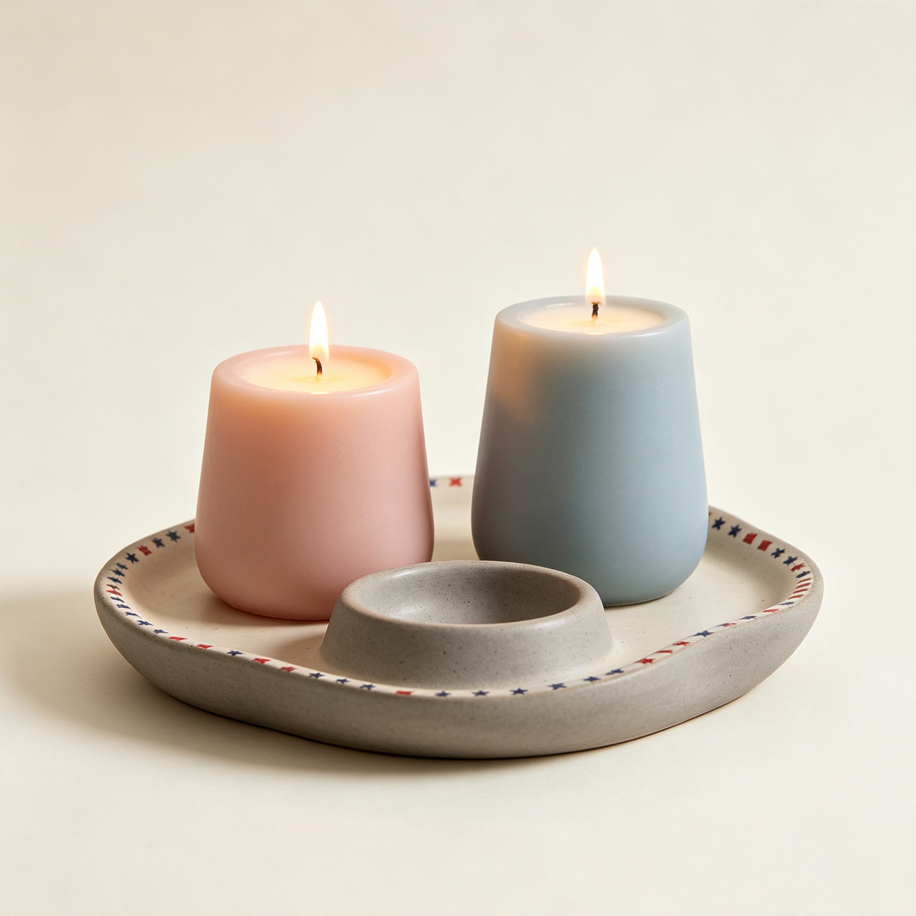 Close-up of Starry Double Candle Scented Tray design