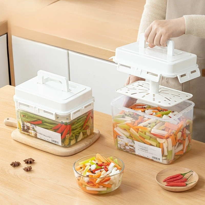 食品級プッシュ式キッチン漬物密封容器大容量収納ボックス