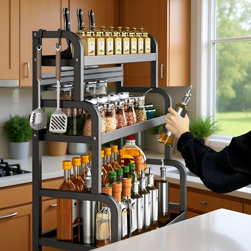 Estante de almacenamiento de cocina de acero al carbono engrosado