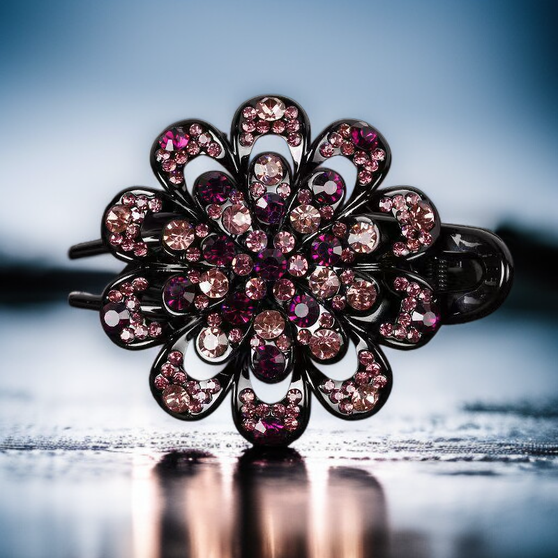 簡約設計水鑽鴨嘴夾側面圖