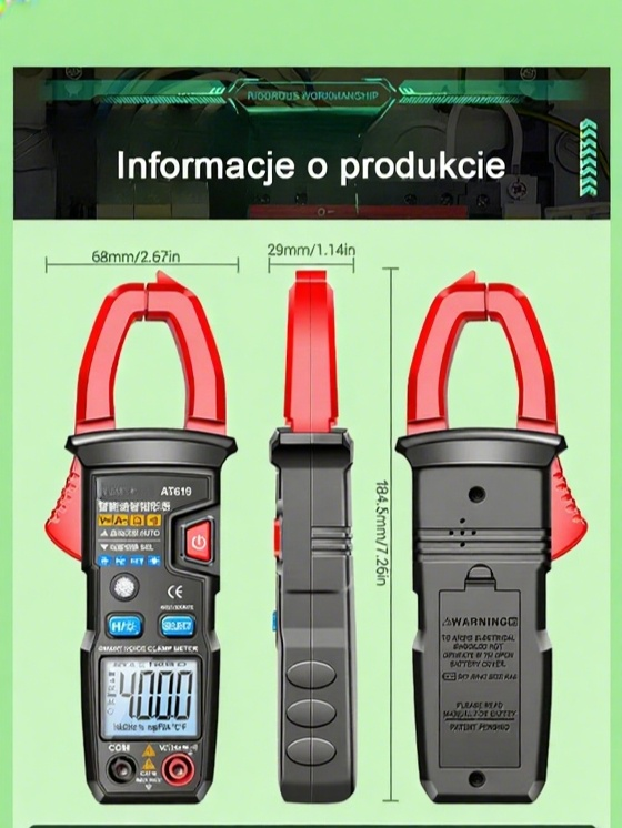 Automatyczny miernik cęgowy do pomiaru napięcia