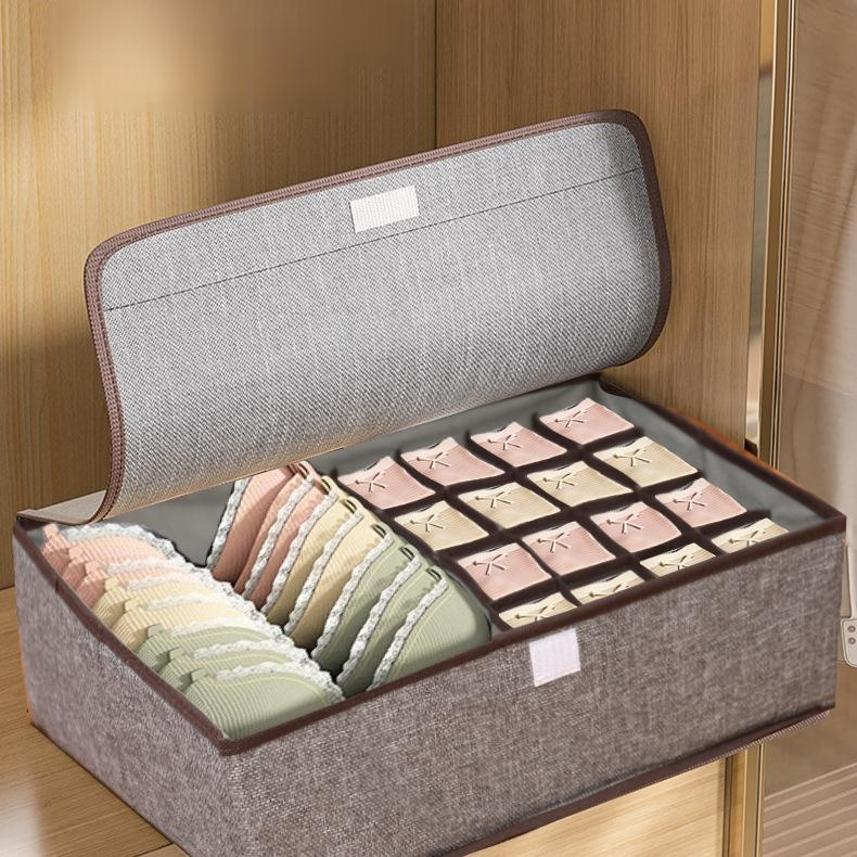 Caja organizadora de tela de algodón y lino