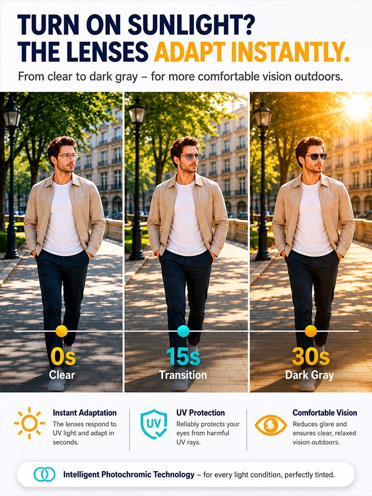 Designer & Doctor Edition Ultra-light Photochromic Reading Glasses